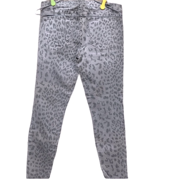 Current/Elliott Grey Leopard Stiletto Skinny Jeans - Size 28 - Picture 3 of 5